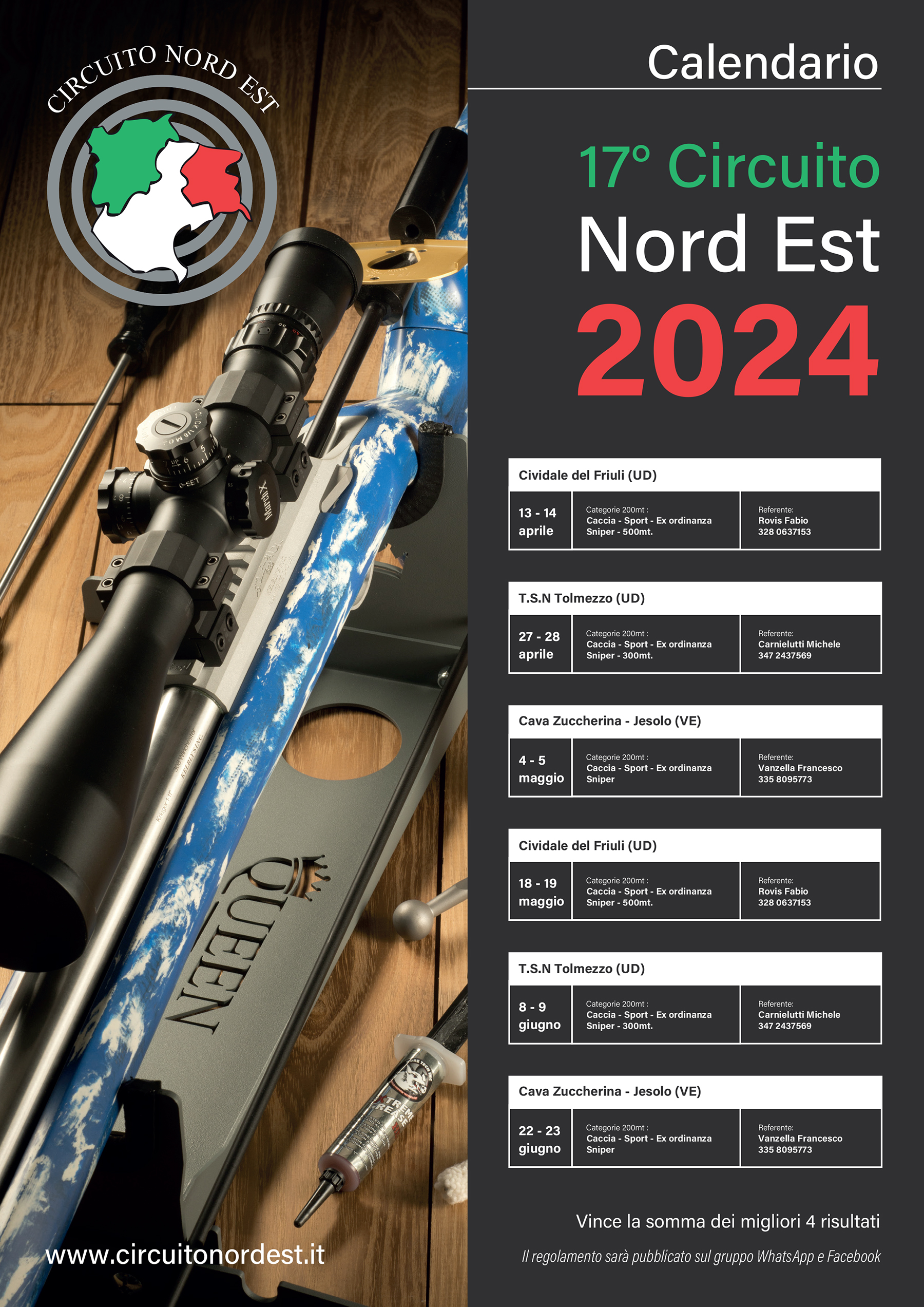 Calendar Circuito Nord Est 2024